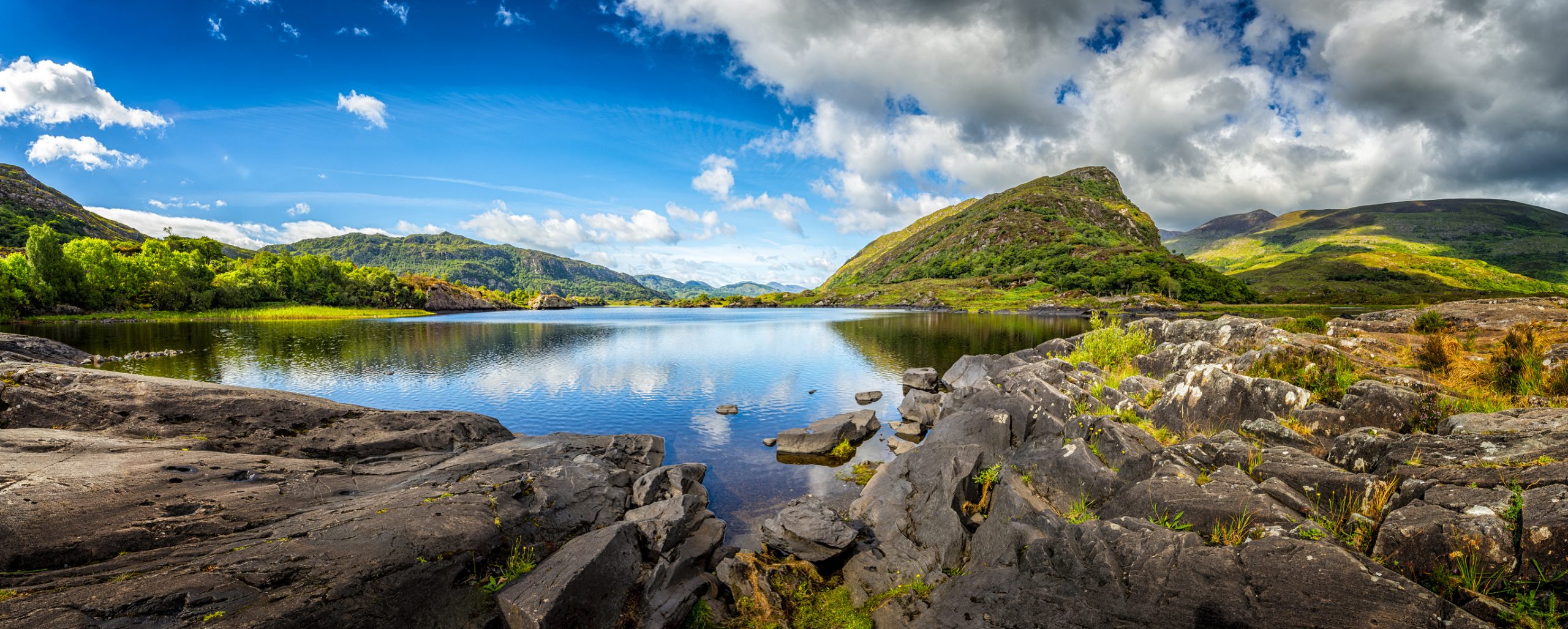 panorama of typical landscape in Ireland